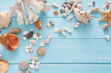 Deniz mavi ahşap, deniz tatil arka plan üzerinde