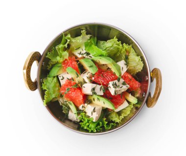 Vejetaryen Hint restoranı çanak, taze salata izole