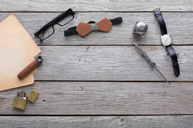 Mutlu Babalar günü kartı rustik ahşap zemin üzerine