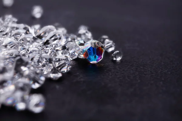 Beautiful diamonds on black background — Stock Photo, Image