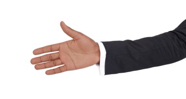 El beyaz izole el sıkışma için hazır