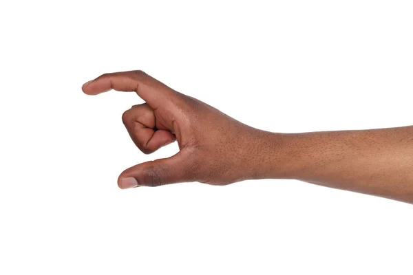 Mužské ruky měření něco, výřez, gesto — Stock fotografie