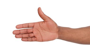 El beyaz izole el sıkışma için hazır