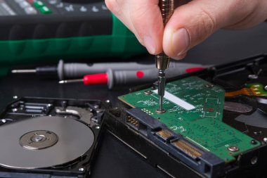 Sabit disk sürücü sökülmesi yakın çekim