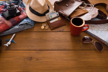 Seyahat hazırlıkları, planlama arka plan tatil