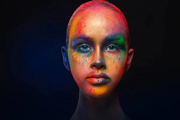 Arte creativa del make up, modello di moda ritratto primo piano — Foto Stock