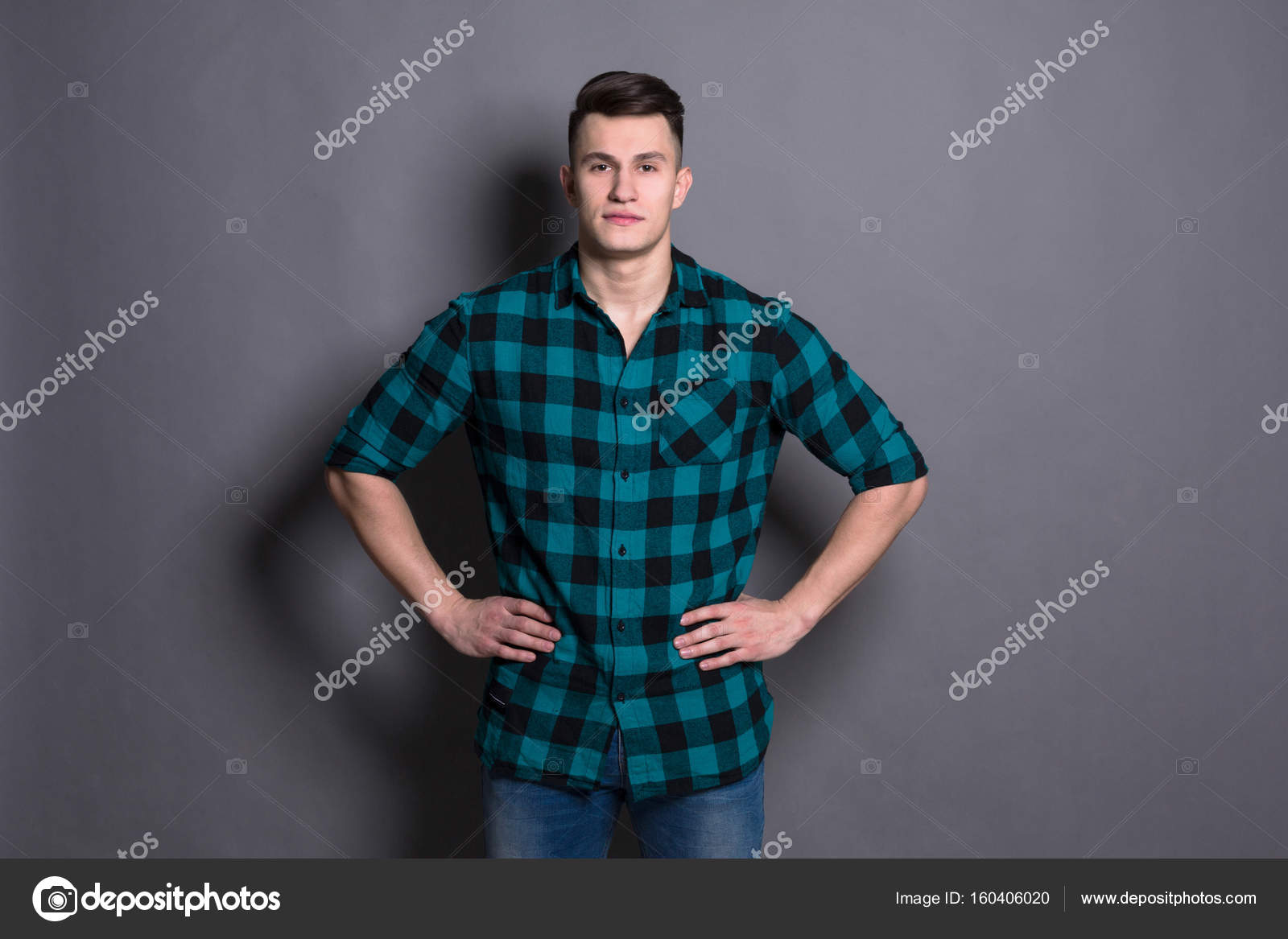 Young Handsome Man Studio Portrait Boy Style Stock Photo