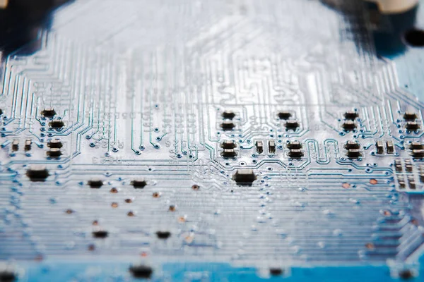 Laptop motherboard microcircuit closeup — Stock Photo, Image