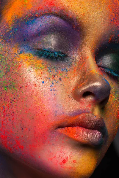 Arte creativa del make up, modello di moda ritratto primo piano — Foto Stock