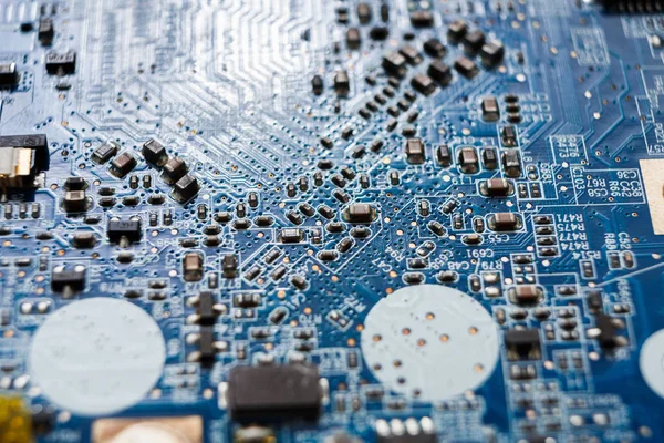 Laptop motherboard microcircuit closeup — Zdjęcie stockowe