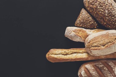 Fırın kavramı. Ekmek arka plan üzerinde balck izole bol