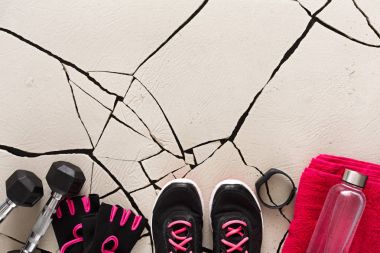 Kadın spor giyim ve malzemeleri üst görüntüleme