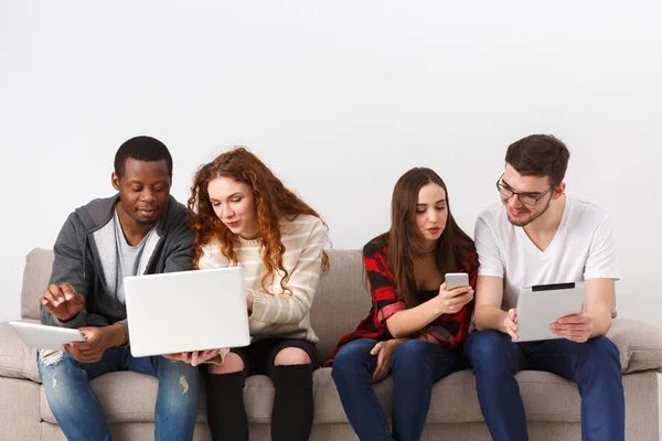 Creative people with gadgets co-working — Stock Photo, Image