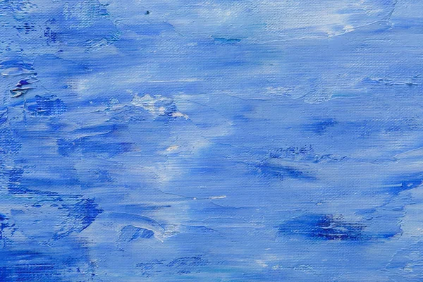 Textura de pintura al óleo, fondo azul abstracto — Foto de Stock