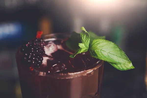 Healthy sweet berry cocktail with mint — Stock Photo, Image