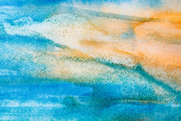 Sea landscape background hand painted in watercolor