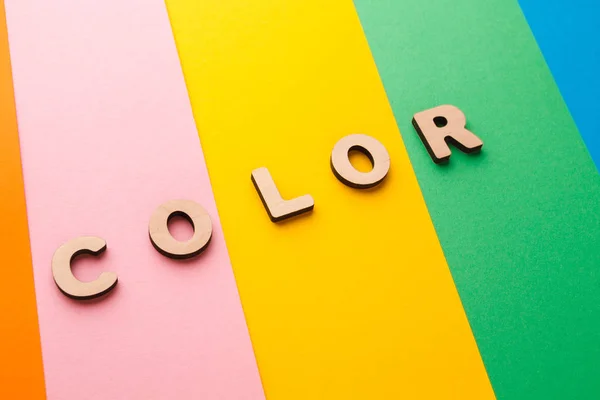 Colore parola su sfondo colorato luminoso — Foto Stock