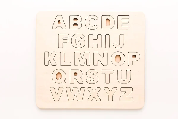 Dřevěná písmena anglické abecedy — Stock fotografie