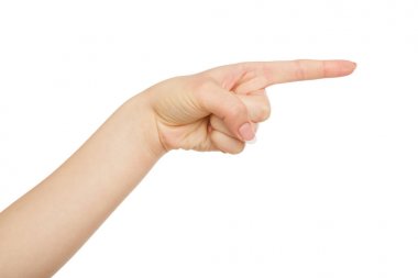 Kadının el parmağı, kırpma, kesme nesnesi üzerindeki işaret