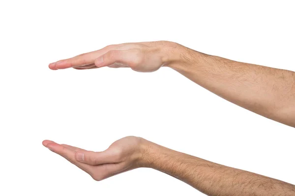 Männliche Hände in Schröpfchenform, Ausschnitt — Stockfoto
