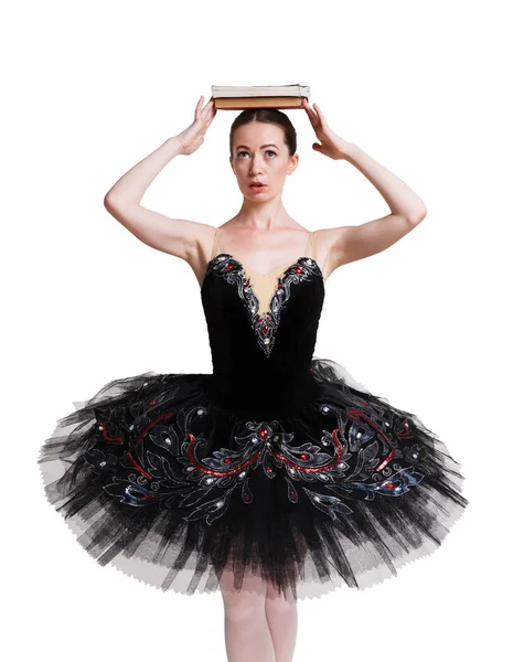 Ballerina formazione balletto postura isolata su sfondo bianco — Foto Stock