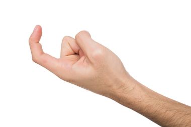 Erkek el izole üzerinde beyaz çağırıyor