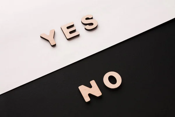 Words Yes and No on contrast background