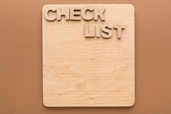 Check list, planche en bois, espace de copie — Photo