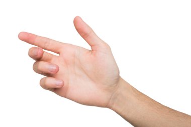 Kartı, telefon ya da diğer beyaz izole tutan erkek el