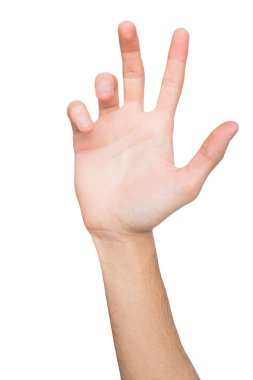 Kartı, telefon ya da diğer beyaz izole tutan erkek el