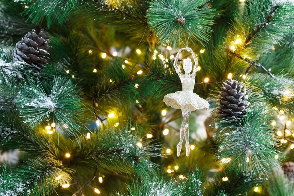 Christmas tree holiday background, closeup — Stock Photo, Image