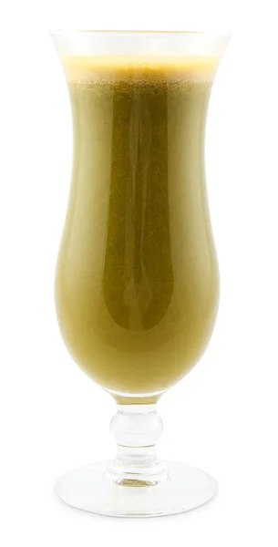 A glass of detox avocado smoothie isolated on white background. — Stock Photo, Image