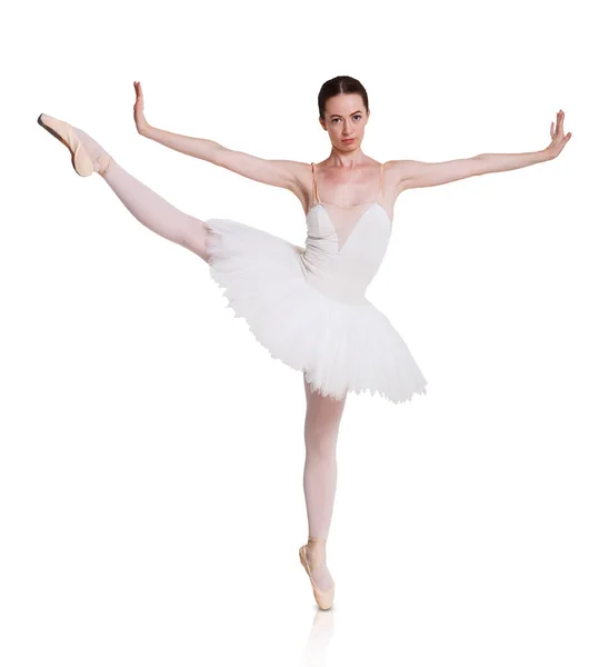 Baletka v tutu sukně izolované na bílém — Stock fotografie