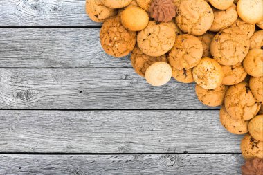 Kurabiye ve bisküvi ile kopya alanı gri wood