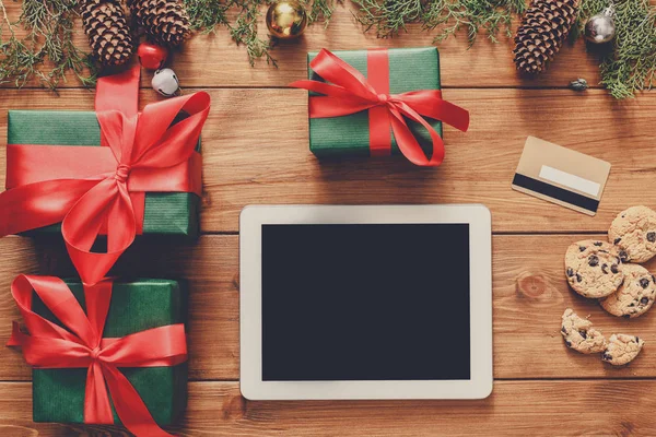 Navidad compras en línea fondo —  Fotos de Stock
