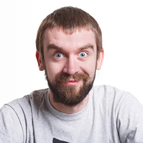 Şaşkınlık ve mutluluk yüzündeki ifade etmek adam