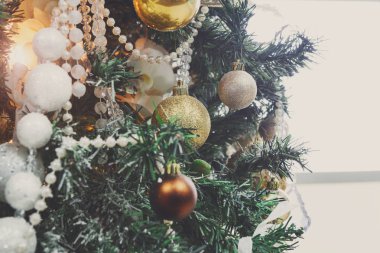 Modern Noel ağacı süsleme arka plan