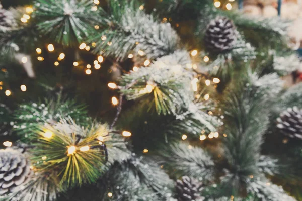 Árbol de Navidad fondo de vacaciones, primer plano —  Fotos de Stock