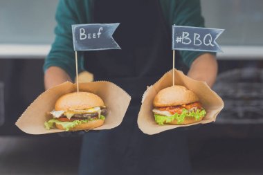 Sokak fast food Festivali, hamburger biftek ve Barbekü ile