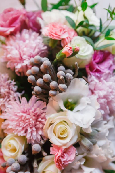 Floral διακόσμηση γάμου, λουλούδια μπουκέτο κινηματογράφηση σε πρώτο πλάνο — Φωτογραφία Αρχείου