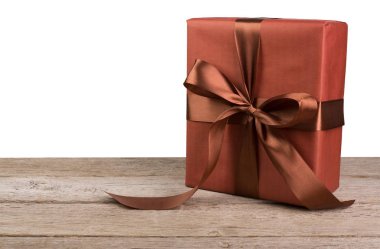 Noel tatil hediye kutusu ahşap kağıda sarılmış