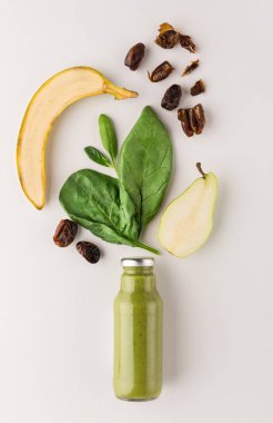 Sağlıklı gıda arka plan, üstten görünüm, kopya alanı