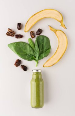 Sağlıklı gıda arka plan, üstten görünüm, kopya alanı