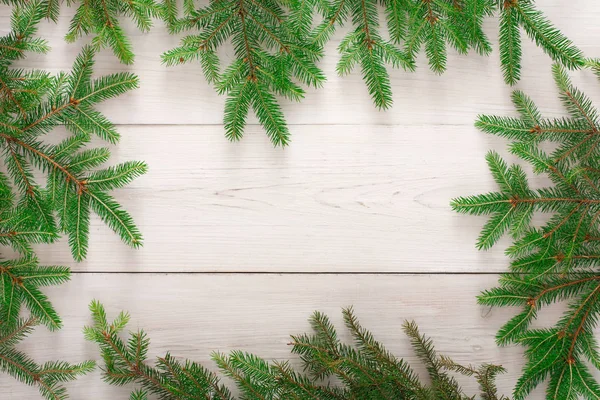 クリスマス ツリーの枝フレームの背景 — ストック写真