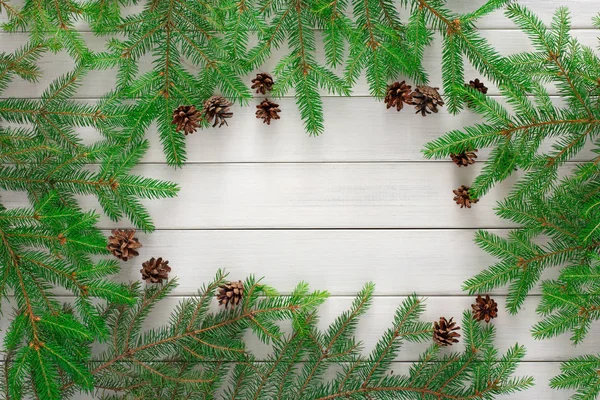 Arka plan Christmas tree dalları çerçeve