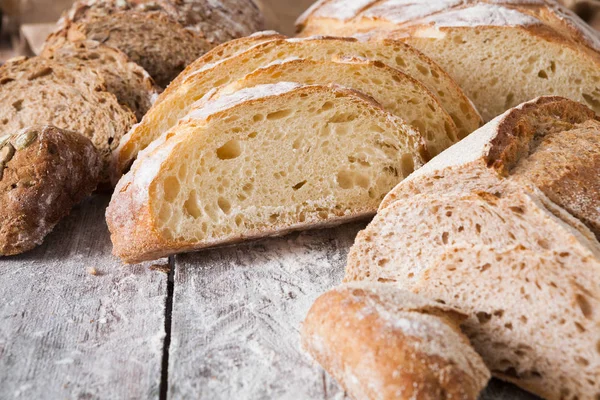 Ekmek arka plan closeup ahşap tablo