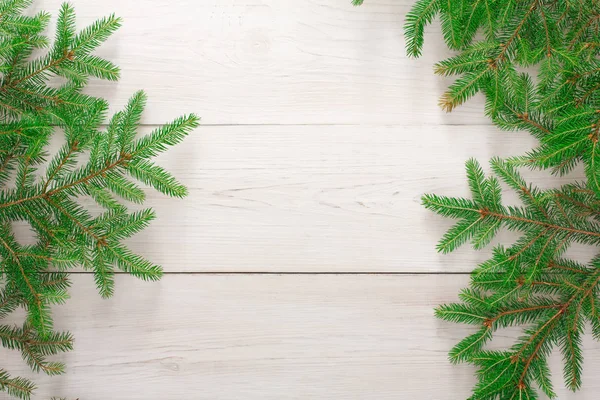 Árbol de Navidad ramas marco fondo — Foto de Stock