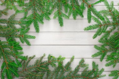 Arka plan Christmas tree dalları çerçeve