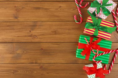 Neşeli Noel arka plan, üstten görünüm