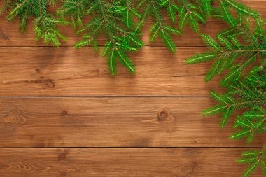 Noel ağacı dalları arka planda